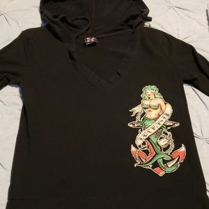 Hooded sailor tattoo top
